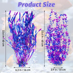 Hamiledyi Tall Aquarium Plants 23 Inches - Fish Tank Decorations, Artificial Green Water Plants Grass Cluster, Soft Plastic Fake Decor 2PCS（Purple Style C）