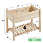 Yaheetech 34" Raised Garden Bed with Legs, Wooden Planter Box, 1Pcs