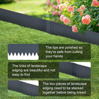 Landscape Edging Kit, Galvanized Steel Edging Landscape Lawn Edging Powder for Lawn Yard, Coated Bendable Metal Strips, No-Dig Hammer-in Edging Border w/Clips (6 INCH 6 PCS, Navy Blue)