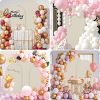 Wedding Arch Covers Arch Backdrop Cover Arch Stand Covers 7.2FT 6.6FT 6FT Set 3 Arch Cover Spandex Fabric Stretchy Backdrop for Wedding Birthday Party Decoration Baby Shower (Off-White)