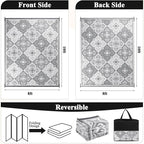 Pauwer Waterproof Outdoor Rug 8x10, Reversible Plastic Straw Patio Camping Rug, Indoor Outdoor RV Mat Carpet for Deck, Camper, Porch, Balcony, Backyard, Picnic, Clover Grey