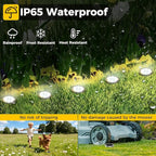 16 Pack Solar Ground Lights Outdoor, 8 LED Mini Flat Solar Disk Lights, IP65 Waterproof Anti-Rust Disc Light, Landscape Lighting for Garden Pathway Yard Walkway Driveway Lawn,Cool White