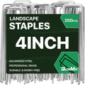 Landscape Staples 4 inch Stakes for Gardening 200 Pack Galvanized Garden Staples for drip Irrigation Landscape Fabric pins Updated Heavy-Duty Weed Barrier Fabric Lawn Outdoor Projects,Decorations