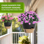 LEWESU Set of 2 Hanging Planters for Indoor Plants with Self Watering Includes Hanging Pots and 2 Types Plant Hangers, Outdoor Hanging Baskets Holder for Home Garden, 10 Inch Midnight Black