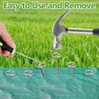 50 Pcs Landscape Pins, Thickened 8 Gauge Circle Top Landscape Fabric Pins, 6 Inch Galvanized Garden Stakes, Rust-Resistant, Heavy Duty Ground Pin for Securing Lawn Fabric Weed Barrier