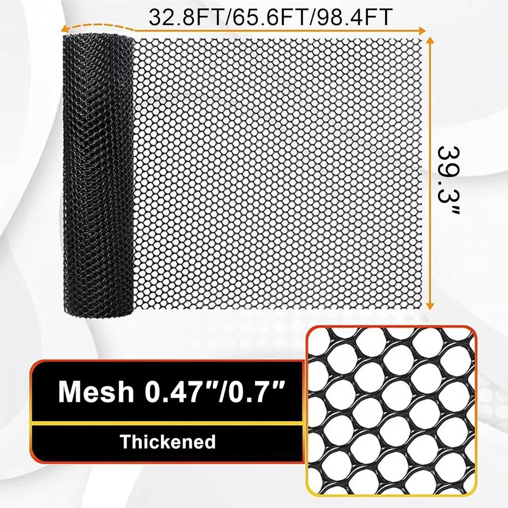 Plastic Wire Mesh Fence, Black Safety Fence Balcony Protection Net 39.3 Inch X 32.8FT Poultry Fence Roll for Garden Chicken Rabbit Construction Barrier(Size:1x20M - Mesh 1.2cm)