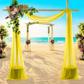 MDS Halloween Chiffon Draping Fabric - 1 Panel, 30" Wide x 50ft Long - Sheer Spooky Arbor & Canopy Drapery for Haunted House Backdrops, Party Ceilings, DIY Costumes & Themed Events - Yellow