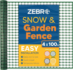 ZEBRO 4' x 100' Green Plastic Garden Fence Roll – Light Duty Mesh Fencing for Temporary Fence, Snow, Garden Netting, Animal Barrier, Agricultural Fencing & Lawn Protection