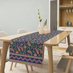 Colorful Paisley Floral Table Runner, Vintage Pink Purple Flowers Green Plants Leaves Print Table Runner for Kitchen Dining Table Indoor Outdoor Home Party, 13x70inch