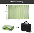 Outdoor/Indoor Rug Plastic Straw Rug Waterproof Portable Outdoor Mat, Easy to Clean and Fold,Perfect for Garden, Patio, Picnic, Decking-（Green，6x9Ft）