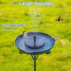 DREAMSOUL 12" Dia Bird Bath Antique Metal Bird Bath for Outside, Pedestal Birdbath with 4 Prongs Stake for Garden Yard Patio Decor