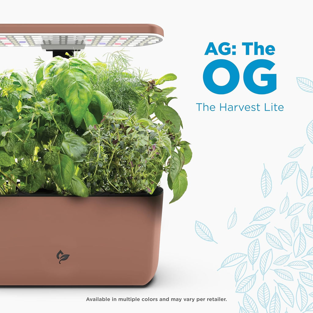 AeroGarden Harvest Lite, Indoor Garden Hydroponic System with LED Grow Light, Holds up to 6 AeroGarden Pods, Mocha