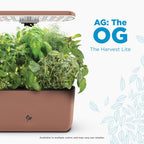 AeroGarden Harvest Lite, Indoor Garden Hydroponic System with LED Grow Light, Holds up to 6 AeroGarden Pods, Mocha