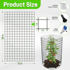 16 Pack Plant Protectors from Animals, 20"x 12" Wire Plant Protector, Wire Cages for Plants with Stakes and Cable Ties, Metal Plant Cages for Plants, Vegetables, Flowers