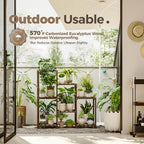 Bamworld Plant Stand Indoor Plant Shelf Outdoor Wood Plant Rack