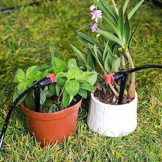 Garden Irrigation Dripper for 1/4" Drip Irrigation Tubing, 35 Pack Adjustable Drip Emitters Succulent Micro Watering Dripper for Individual Shrubs and Trees Irrigation System