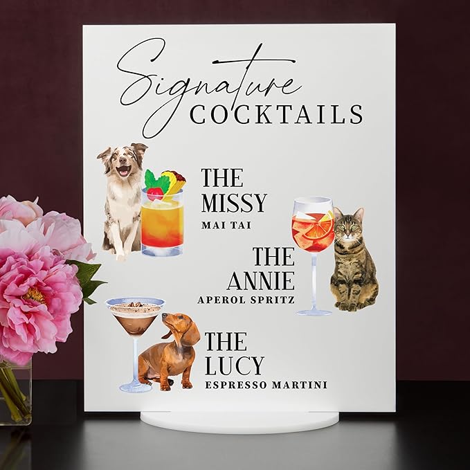 Pet Signature Drink Wedding Signs