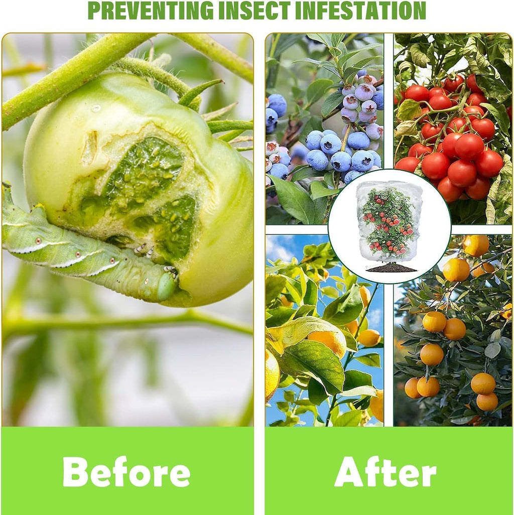 8×6.6Ft Fruit Tree Netting Cover Protect Tomato Blueberry Bushes Strawberry from Insect/Cicada/Bug/Squirrel/Deer, Bird Garden Mesh Netting Plant Cover Pest Barrier with Drawstring/Zipper