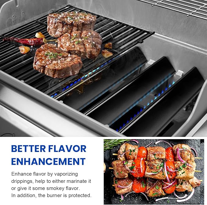 GGC 17.5 inch Flavorizer Bar for Weber Genesis 300 Series Genesis E310 E320 E330 S310 S320 S330 EP-310 EP-320 EP-330, Porcelain-enameled Flavor Bar Replacement for Weber 7620, 5 PCS