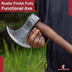 Armory Replicas™ 22-Inch Hand Forged Camping Axe with Rustic Dark Finish - Versatile Chopping Tool for Firewood, Shelter Building, and Outdoor Defense