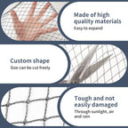 Koi Fish Pond Netting Shield 14ft x 14ft, Black Heavy Duty Pool Leaf net Cover, Protects Garden Pond from Heron, Birds,Cats & Predators Away, Durable & Stakes Included (Black)