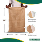 Heavy Duty Reusable Burlap Sacks (Set of 6) – 24" X 40" Perfect Sack Race Bags for Adults and Kids, Outdoor Lawn Games, Vegetable Storage & Gardening - 50lbs Capacity Potato Sacks