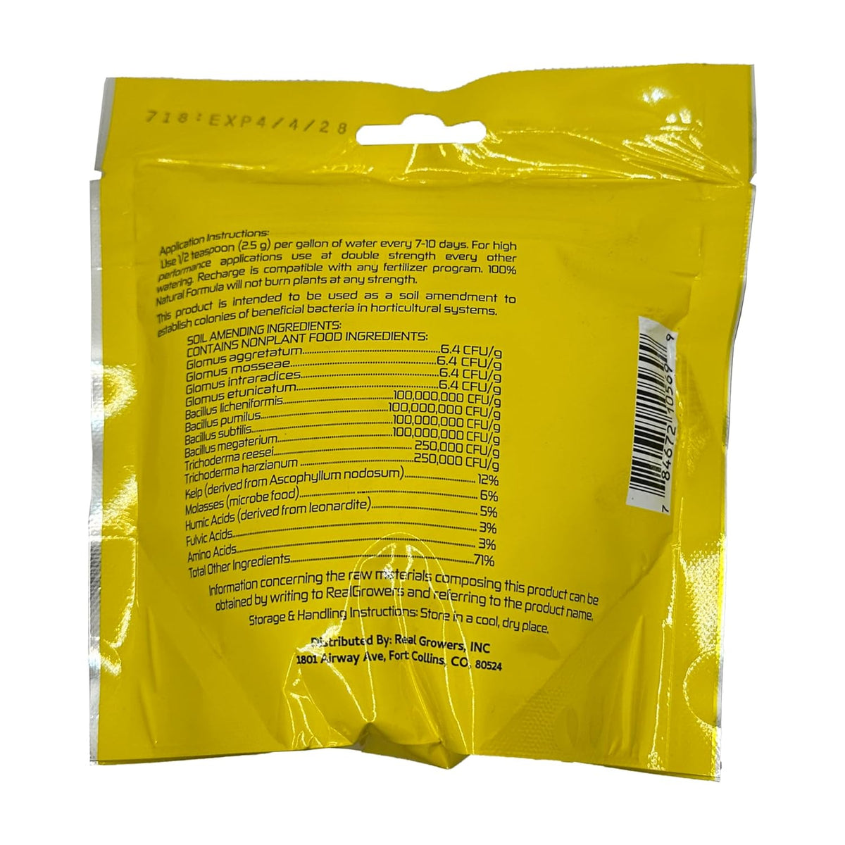 Real Growers Recharge - Mycorrhizae Instant Compost Tea/Soil Microbes for Plant Growth - 8oz