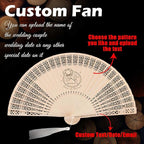 50 PCS Custom Fans Personalized Folding Fans for Line Dancing Wooden Hand Fan Wedding Favors Bulk Fans for Guests Party Event Use (Style10)