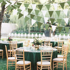 32Ft Olive Green Party Decorations Sage Green Triangle Flag Fabric Banner Pennant Garland Streamers for Birthday Wedding Woodland Baby Shower Jungle Safari Summer Golf Outdoor Party Decor