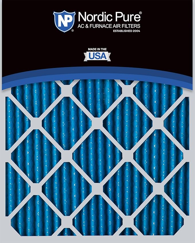 Nordic Pure 16x20x1 (Actual Size: 15 1/2 x 19 1/2 x 3/4) Pleated MERV 7 Air Filters 12 Pack