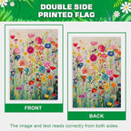 Spring Summer Garden Flag 12x18 Inch Double Sided Outside Colorful Floral Wildflower Small Burlap for Yard Outdoor Seasonal Decoration Flag