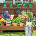 NFESOLAR 4W Solar Drip Irrigation Kit for Outdoor Indoor Plants, Customizable Watering Duration 1–30min & Interval 3h–7d, Solar Irrigation System for Garden Patio Balcony Vacation