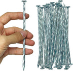 Artificial Turf Stakes Galvanized Spiral Landscape Spikes 6IN Weed Barrier Fabric Stakes for Paver Edging, Gardening Lawn Edging, Carpentry and More (25 PC)