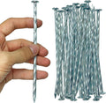 Artificial Turf Stakes Galvanized Spiral Landscape Spikes 6In Weed Barrier Fabric Stakes for Paver Edging, Gardening Lawn Edging, Carpentry and More (100 PC)
