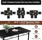 Kitchen Dining Table Set for 4, 5-Piece Kitchen Table Set,Dining Room Table Sets,Rectangular Kitchen Table Set with 4 Chairs for Small Space, Dinette,Apartment,Rustic Black