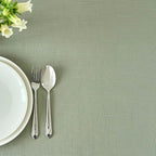 maxmill Lux Faux Linen Tablecloth with Slubby Texture Wrinkle Resistant Anti-Shrink Soft Table Cloth for Kitchen Dining Restaurant Tabletop for Event Holiday Dinner Round 70 Inch Sage Green