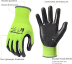 MANUSAGE Safety Work Gloves - Protective Glove for Men & Women - Ultrathin Hand Protection - For Construction, Gardening, Landscaping - Yellow - Size XXL - 12 Pairs