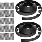 Landscape Edging 2 Inch Tall 100 FT, Garden Edging Coil with 120pcs Spikes, Edging Border Coil for Landscaping, Flower Beds, Lawn, and Yard - Black