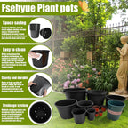 10 Gallon Nursery Pots Plastic Container Injection Molded Pot for Plants Flexible with Drainage Holes Suitable for Plants Soil Growers or Hydroponics Black 10 Pcs