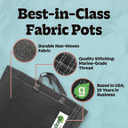 GeoPot 7 Gallon Fabric Grow Bags with Handles for Vegetables, Houseplants, Herbs & Flowers |5-Pack| Fabric Pots for Outdoors and Indoors, Aerated Fabric Grow Bags