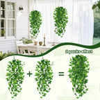DomeStar 4PCS Fake Hanging Plants, Artificial Ivy Vines Lifelike Hanging Greenery Wall Decor for Indoor Outdoor Home Office Bathroom Decor (No Baskets)