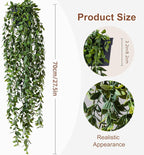 Artificial Hanging Plant 2 Pcs Faux Plant Ivy Vine Faux Eucalyptus Vines Fake Potted Greenery for Wall Living Room Home Shelf Office Bathroom Outdoor Indoor Decor (Type 1)