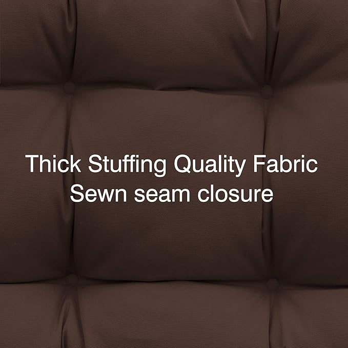 QILLOWAY Outdoor Chair Cushion for Patio Furniture, Waterproof Patio Cushions with Ties, Fade Resistant Replacement Pads for Outdoor Rocking Chairs,Coffee