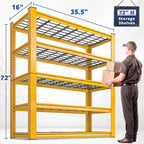 REIBII 72''H Garage Shelving 3010 LBS Storage Shelves Adjustable Metal Shelving 5 Tier Metal Shelves for Storage Industrial Shelf for Pantry Kitchen Basement 72" HX35.5 WX16 D