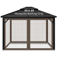 Iheqard Gazebo Replacement Mosquito Netting for Patio, 10x10 ft, Coffee