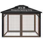 Iheqard Gazebo Replacement Mosquito Netting for Patio, 10x10 ft, Coffee