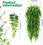 Geosar 36 Pcs Artificial Hanging Plants 32 Inch Hanging Boston Ferns Plastic Fake Plants for Wall Room Garden Wedding Garland Indoor Outdoor Decoration, No Basket