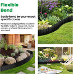 Corrugated Metal Garden Edging,Sturdy Tall Landscape Edging Borders with 6pcs Anchor Stakes, Perfect DIY for Flower Beds, Lawn and Pathway,Tree Surrounds,Paver Edges (Black 6"×20FT)