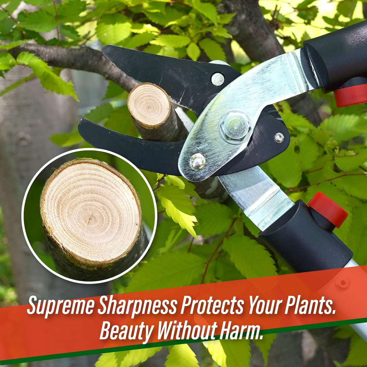 SUIZAN Bypass Hand Loppers 25" - Professional Japanese Branch Cutter Lightweight Compact Tree Trimmer Gardening Tools