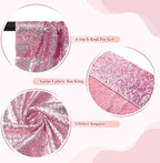 SquarePie Sequin Backdrop Less Transparent Background Sparkly Curtain for Wedding Party 6FT x 6FT Fuchsia Pink